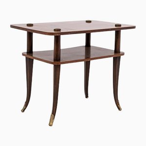 Mid-Century Italian Wood and Brass Coffee Table-RCE-1115808