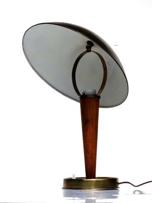 Mid-Century Italian Wood and Brass Table Lamp from Stilnovo, 1950s-KGD-731204