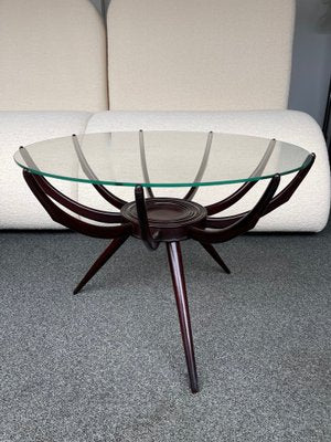 Mid-Century Italian Wood and Glass Spider Coffee Table by Carlo De Carli, 1950s-FUE-1145260