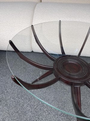 Mid-Century Italian Wood and Glass Spider Coffee Table by Carlo De Carli, 1950s-FUE-1145260