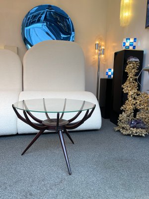 Mid-Century Italian Wood and Glass Spider Coffee Table by Carlo De Carli, 1950s-FUE-1145260