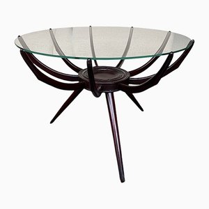 Mid-Century Italian Wood and Glass Spider Coffee Table by Carlo De Carli, 1950s-FUE-1145260