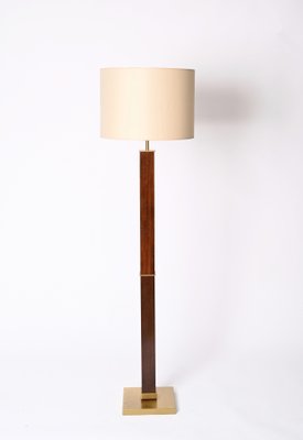 Mid-Century Italian Wood and Steel Floor Lamp from Zonca Voghera, 1980s-JDR-1360784