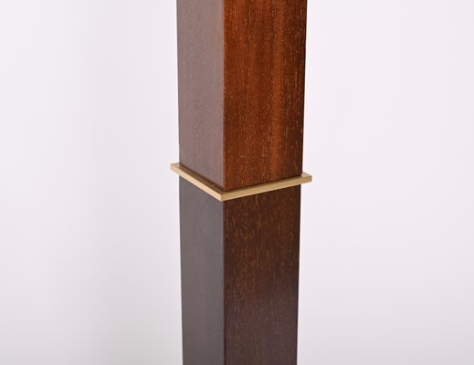 Mid-Century Italian Wood and Steel Floor Lamp from Zonca Voghera, 1980s-JDR-1360784