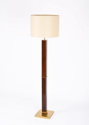 Mid-Century Italian Wood and Steel Floor Lamp from Zonca Voghera, 1980s-JDR-1360784