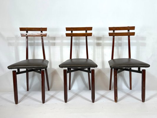 Mid-Century Italian Wood Chairs, Set of 6-OT-1117754