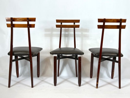 Mid-Century Italian Wood Chairs, Set of 6-OT-1117754