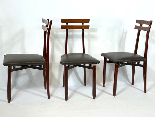 Mid-Century Italian Wood Chairs, Set of 6-OT-1117754