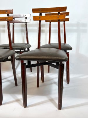 Mid-Century Italian Wood Chairs, Set of 6-OT-1117754