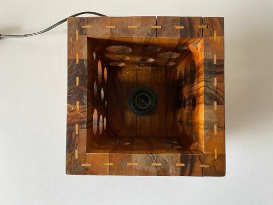 Mid-Century Italian Wooden Cube Table Lamp, 1950s-RDS-1148036