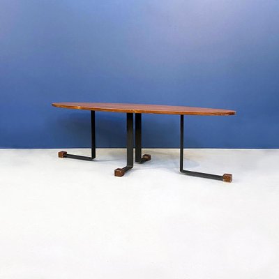 Mid-Century Italian Wooden Elliptical Coffee Table by L. Ponte San Pietro, 1960s-GDD-1096602