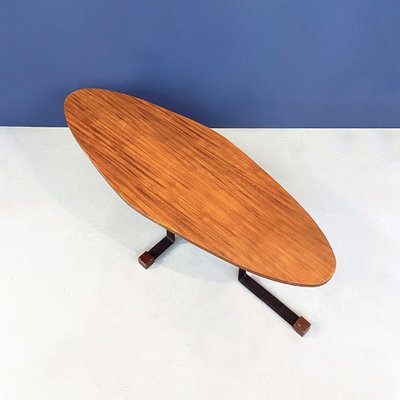 Mid-Century Italian Wooden Elliptical Coffee Table by L. Ponte San Pietro, 1960s-GDD-1096602