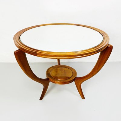 Mid-Century Italian Wooden Round Table, 1950s-GDD-1155482