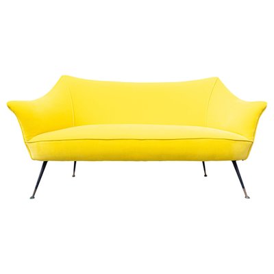 Mid-Century Italian Yellow Fabric Sofa, 1960s-FGA-986215