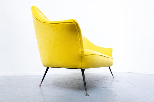 Mid-Century Italian Yellow Fabric Sofa, 1960s-FGA-986215