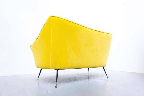 Mid-Century Italian Yellow Fabric Sofa, 1960s-FGA-986215