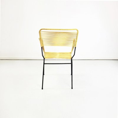 Mid-Century Italian Yellow Plastic Scooby Black Metal Outdoor Chair, 1960s-GDD-1425982