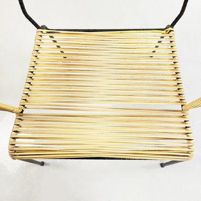 Mid-Century Italian Yellow Plastic Scooby Black Metal Outdoor Chair, 1960s-GDD-1425982