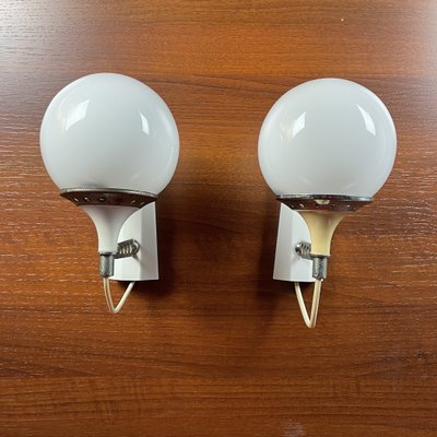 Mid-Century Itlian White Sconces by Targetti Sankey, 1960s Set of 2-WQC-899197