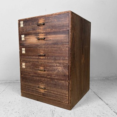 Mid-Century Japanese Wooden Drawer Cabinet, 1920s-DWL-1786386