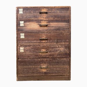 Mid-Century Japanese Wooden Drawer Cabinet, 1920s-DWL-1786386