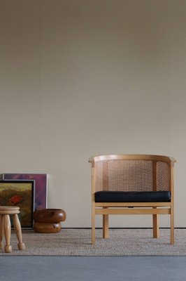 Mid-Century King Series Armchair in Cane and Leather by Thygesen & Sørensen for Botium, 1980s-MXF-991039