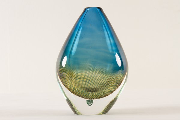 Mid-Century Kraka Glass Vase by Sven Palmqvist for Orrefors, 1960s-WIX-1194026