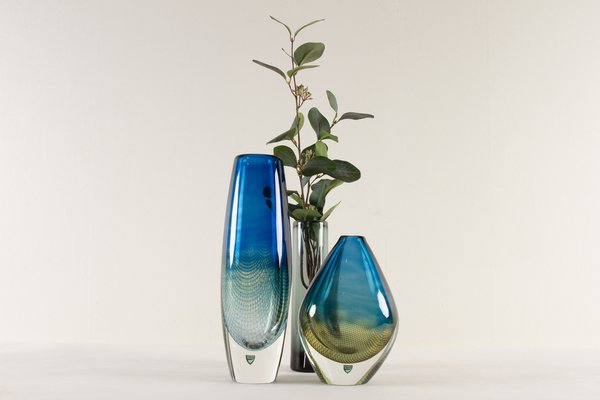 Mid-Century Kraka Glass Vase by Sven Palmqvist for Orrefors, 1960s-WIX-1194026