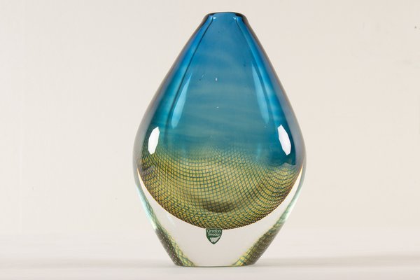 Mid-Century Kraka Glass Vase by Sven Palmqvist for Orrefors, 1960s-WIX-1194026