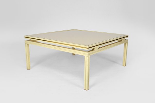 Mid-Century Lacquered Aluminium & Brass Coffee Table by Pierre Vandel-XNH-754048