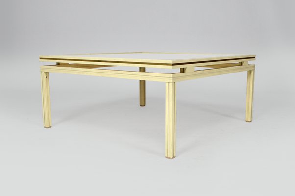 Mid-Century Lacquered Aluminium & Brass Coffee Table by Pierre Vandel-XNH-754048