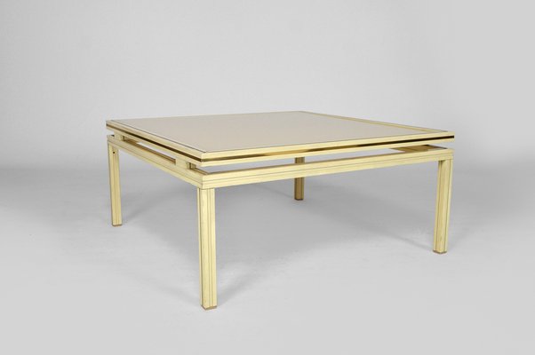 Mid-Century Lacquered Aluminium & Brass Coffee Table by Pierre Vandel-XNH-754048