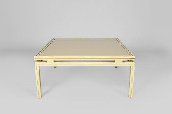 Mid-Century Lacquered Aluminium & Brass Coffee Table by Pierre Vandel-XNH-754048