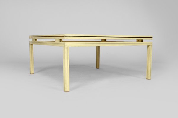 Mid-Century Lacquered Aluminium & Brass Coffee Table by Pierre Vandel-XNH-754048