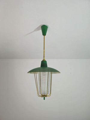 Mid-Century Lamp in Brass and Glass, Italy, 1950s-ZST-1804060