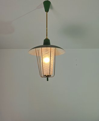 Mid-Century Lamp in Brass and Glass, Italy, 1950s-ZST-1804060