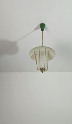 Mid-Century Lamp in Brass and Glass, Italy, 1950s-ZST-1804060