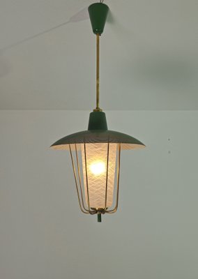 Mid-Century Lamp in Brass and Glass, Italy, 1950s-ZST-1804060