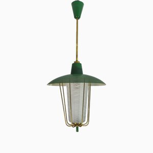 Mid-Century Lamp in Brass and Glass, Italy, 1950s-ZST-1804060