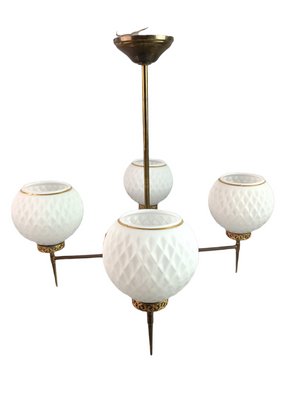 Mid-Century Lamp in Opaline Glass, 1950s-ZVO-1382925