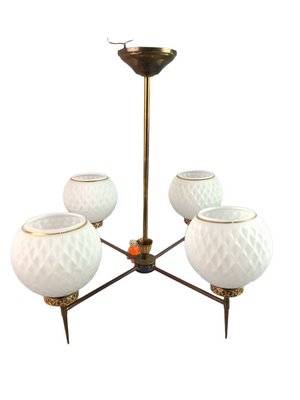 Mid-Century Lamp in Opaline Glass, 1950s-ZVO-1382925