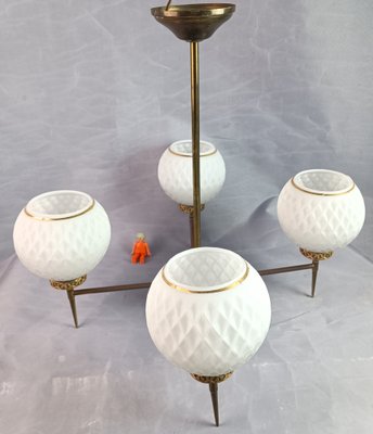 Mid-Century Lamp in Opaline Glass, 1950s-ZVO-1382925