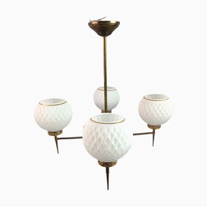 Mid-Century Lamp in Opaline Glass, 1950s-ZVO-1382925