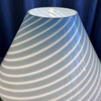 Mid-Century Large Baby Blue Swirl Murano Glass Mushroom Table Lamp from Vetri Murano, 1970s-NOT-2041314