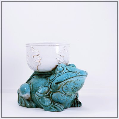 Mid-Century Large Ceramic Frog Planter-NYF-2019225