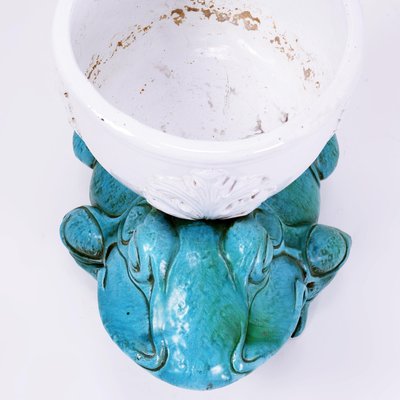 Mid-Century Large Ceramic Frog Planter-NYF-2019225