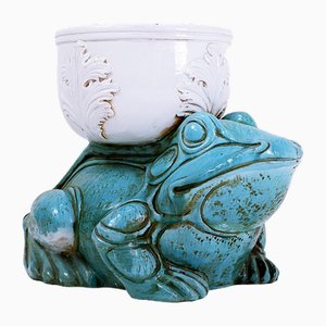 Mid-Century Large Ceramic Frog Planter-NYF-2019225