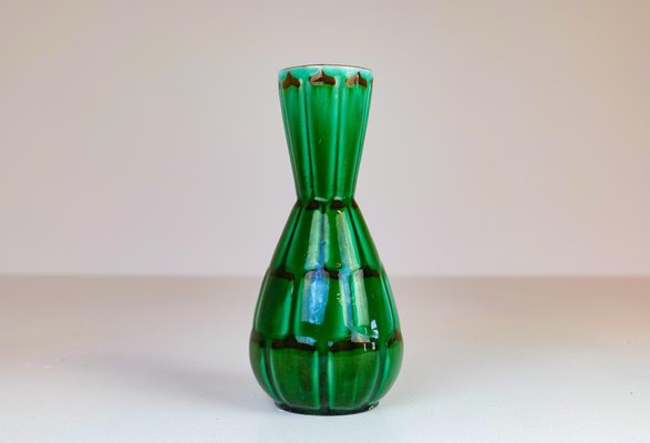 Mid-Century Large Green Ceramic Vases and Platter or Bowl from Upsala Ekeby, 1950s, Set of 3-UYK-968361