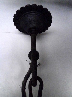 Mid-Century Large Italian Wrought Iron Ceiling Lamps, Set of 2-GKB-837949