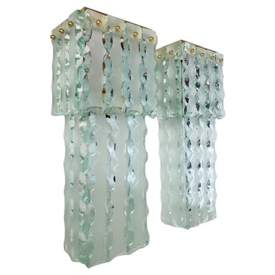 Mid-Century Large Murano Wall Sconces, Italy, Set of 2-FO-1281302